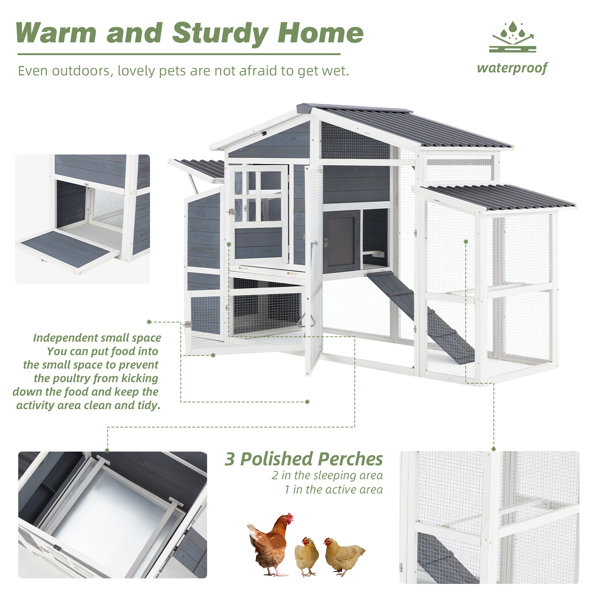 Archie & Oscar™ Flitwick Chicken Coop with Chicken Run For Up To 4